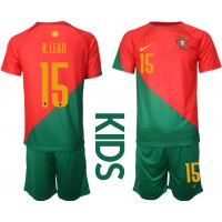 Koszulka piłkarska Portugalia Rafael Leao #15 Strój Domowy dla dzieci MŚ 2022 tanio Krótki Rękaw (+ Krótkie spodenki)